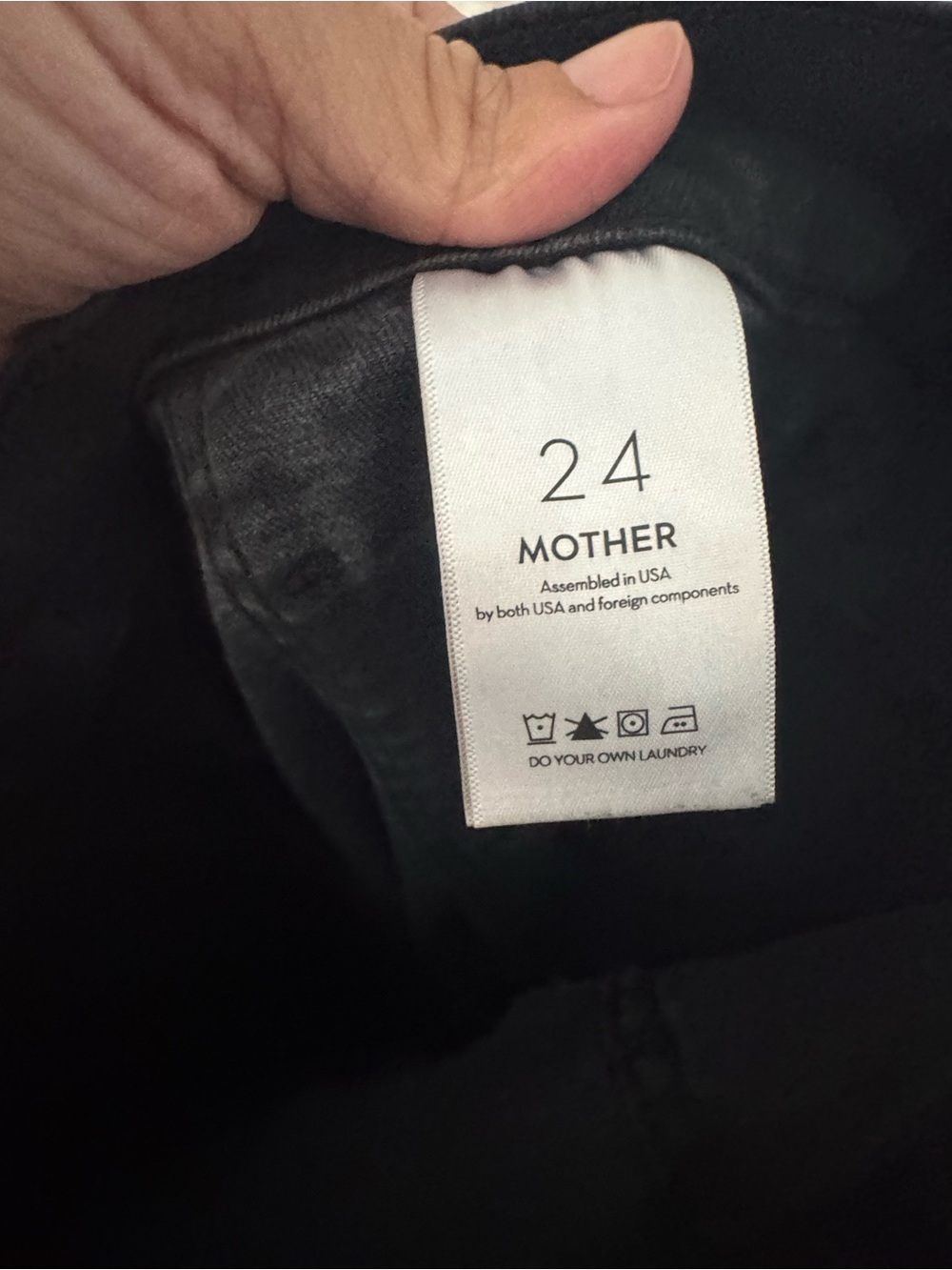 MOTHER Black High-Rise Denim Pants - Picture 3 of 7